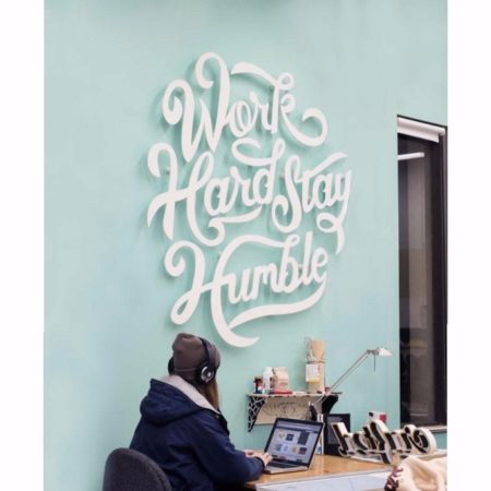 Download: Work hard stay humble – Writing Wall Logo Vector